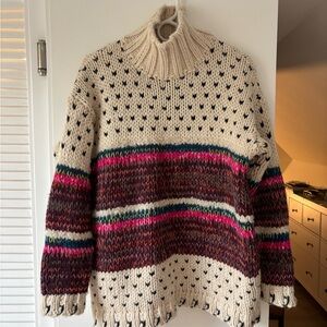 Cozy Multicolor Turtleneck Sweater - Worn once